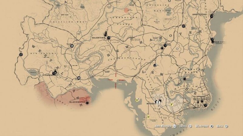 Guía de Mapa de Red dead Redemption 2